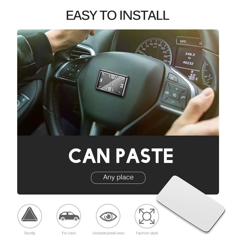Car Clock Mini Automobiles Internal Stick On Digital Watch Auto