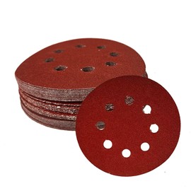 Hook and Loop Adhesive Sanding Discs 35PCS 5 Inch 8 Hole Sandpaper 80 Grit Aluminum Oxide Sander Pads for Random Orbital Sander