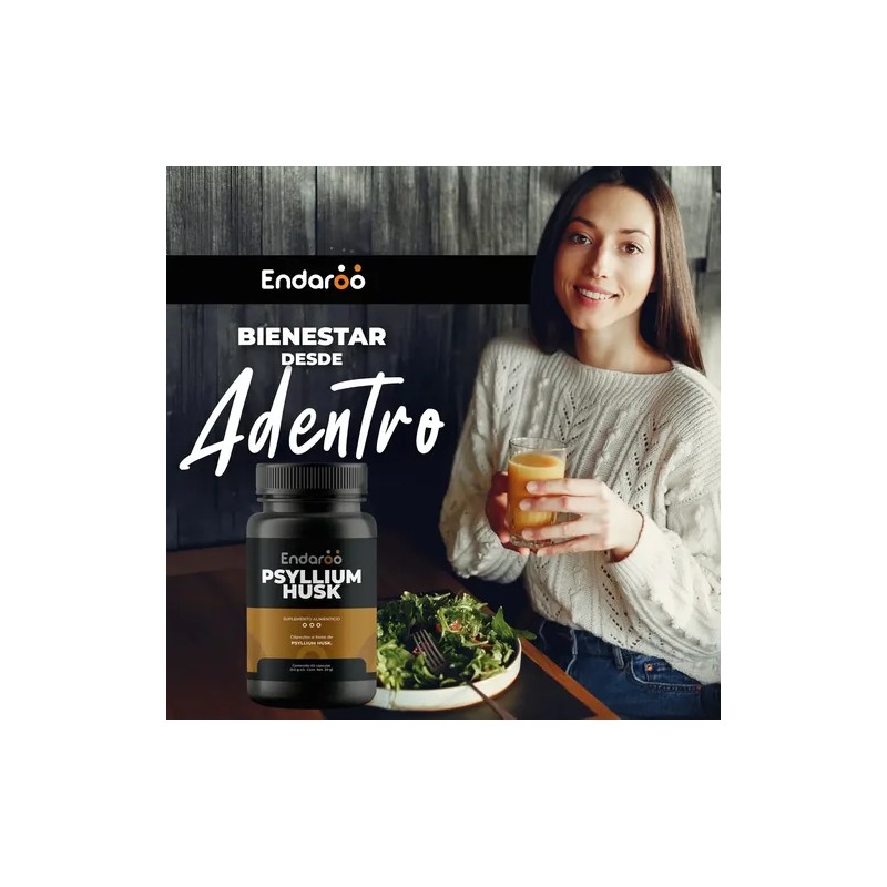 Fibra De Psyllium Husk 100% Puro 60 Cápsulas