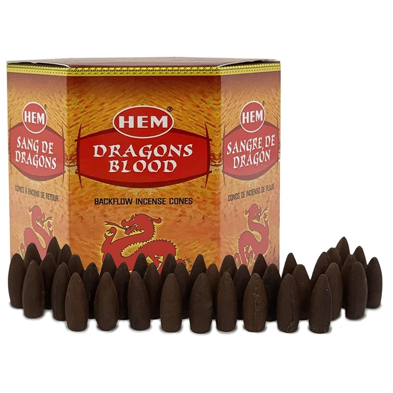 Dragons Blood Hem Backflow Incense Cones for Waterfall Aromatic Smoke