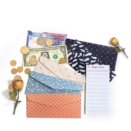 Cash Envelopes with Budgeting - 12 Pcs Reusable Budget Envelopes with 12 Expense Tracker Budget Sheets & 12 Label Sticker - Money Saving Envelopes System