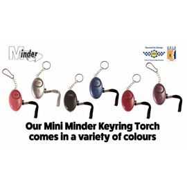 Minder® 140db Police Approved Mini Minder Loud Personal Staff Panic Rape Attack Safety Security Alarm Keyring w/Torch - Secured by Design Approved (Police Preferred Specification) (Silver)