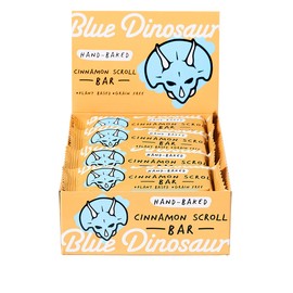 Blue Dinosaur Cinnamon Scroll Snack Bars 12 x 45g Box - Hand-Baked - Plant Based - Grain Free - Gluten Free - Nothing Artificial