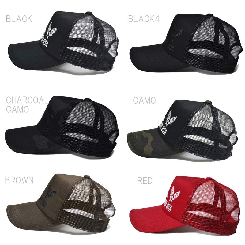 AVIREX Front Embroidered Limited USA Mesh Cap, charcoal camouflage, 57
