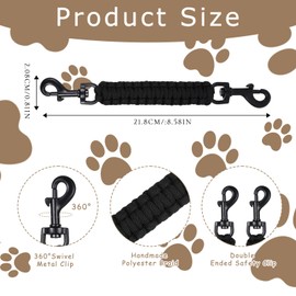 YBEATY Dog Collar Safety Clip with Dual Clasps Collars and No Pull Harness Leash Connectors Handmade Backup Safety Strap Clip Collar Pinch Double Ended Clasp for Dog Harness Walking Running Hiking