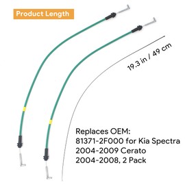 GEARLINTON 81371-2F000 Inner Door Handle Cable Drive Left Side Cable for KIA Spectra 2004-2009 Cerato 2004-2008, 2 Pack