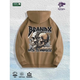BRANDX Studios Graphic Hoodie 100% Cotton US Warehouse 7 ColorsColor: Khaki, Size: 2 XL