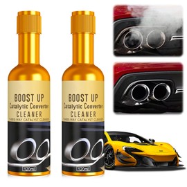 2PCS Catalytic Converter Cleaner, Catalytic System Cleaner, Auto Parts Engine Cleaner, Fuel and Exhaust System Cleaner Exhaust Pipe Carbon Deposit Cleaner for Gas and Diesel Car (120 ML)