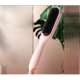 Revolubrush Pro Hair Straightener Brush| 5 Temp Settings Hair Straightener| 20s Fast Heating| Brush with Built in Comb