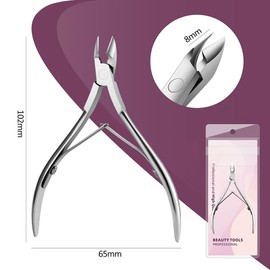 WOLMIK Cuticle Cutter, Stainless Steel Professional Cuticle Nipper for Manicure and Pedicure, Cuticle Remover Tool for Dead Skin, Hangnails and Nail Care