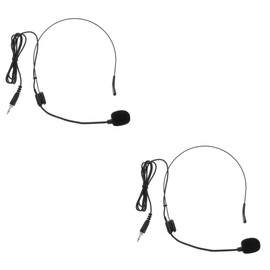 Generic 2pcs Condenser Mic Headset for Voice Amplifier Length Angle Adjustment for Teaching