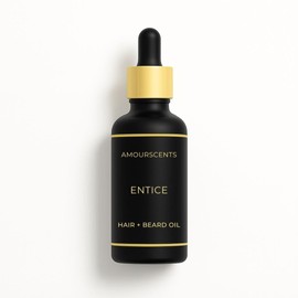 Entice Hair + Beard Oil - Inspired Grooming Formula for Conditioning, Hydrating, Moisturising, Fresh & Healthy Soft Beard, 100% Alcohol & Vegan Free (30ml)