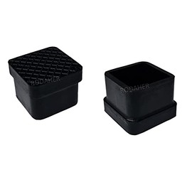 Regatón Tapón Cuadrado de Hule de 1 1/4" Paq. 12 pzas.