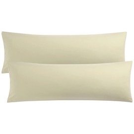 PiccoCasa Set of 2 Cushion Covers, 50 x 160 cm, Side Sleeper Pillow Cover Made of Microfibre with Envelope Closure, Ultra Soft and Breathable, Khaki
