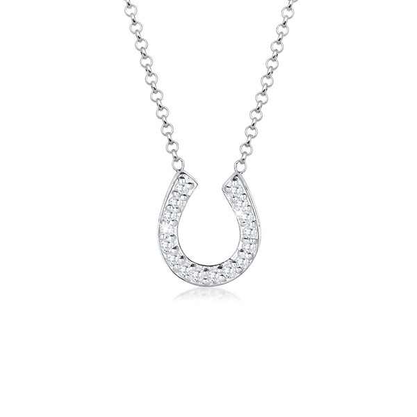 Elli Necklace Horseshoe Lucky Zirconia 925 Sterling Silver, Crystal, Cubic