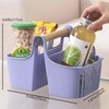 Boxonly Portable Bathroom Storage Basket - Bamboo Handle Organizer for