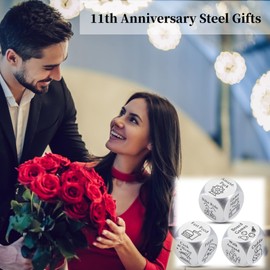 Stocking Stuffers for Women Men Adults, Santa Swap Gift Exchange Dice, Anniversary Steel Food Decision Dice Gifts for Couple Girlfriend Boyfriend Wife Husband Funny White Elephant Gifts Valentines Day