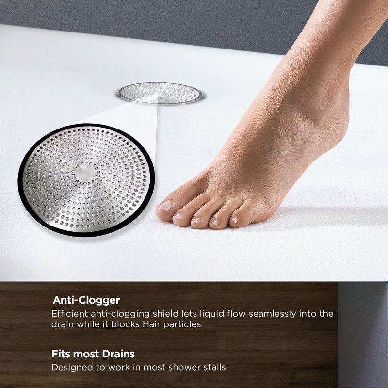PlumBoss E1030 Shower Drain Hair Catcher Strainer Stall Drain Protector