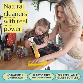 Fab Tab Home Starter Kit - Natural Cleaning Products - Household Cleaners - All-Purpose Cleaner Tablets - Plant-Based, Plastic-Fee - No Harsh Chemicals | Cleaning Kit