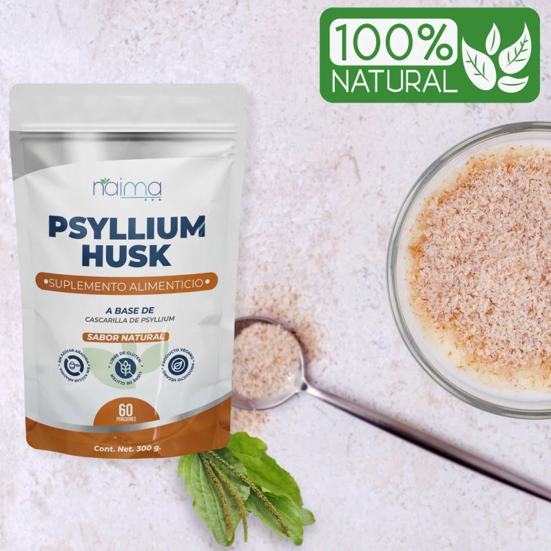 Psyllium Husk Plantago Calidad Premium 300 G Cascarilla