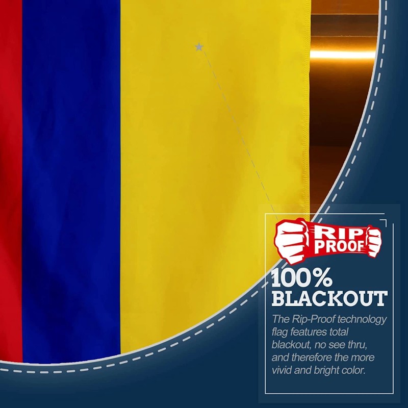 Anley Rip-Proof Double Sided 3-Ply Colombia Flag 3x5 Ft Colombian