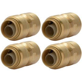 SharkBite 1/2 x 1/2 Inch FNPT Adapter, Pack of 4, Push To Connect Brass Plumbing Fitting, PEX Pipe, Copper, CPVC, PE-RT, HDPE, U072LFA4