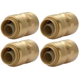 SharkBite 1/2 x 1/2 Inch FNPT Adapter, Pack of 4, Push To Connect Brass Plumbing Fitting, PEX Pipe, Copper, CPVC, PE-RT, HDPE, U072LFA4