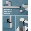 FORIOUS Toilet Roll Holder, Wall Mount Stainless Steel Square Double