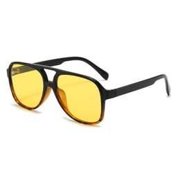 YUELUQU Polarised sunglasses men women 70s vintage sunglasses retro sunglasses pilot glasses bicycle sunglasses, Black leopard yellow
