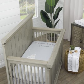 NoJo Mama's Little Llama & Charcoal 100% Cotton Photo Op Fitted Crib Sheet, Grey, White