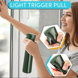 Hula Home Hula Home Continuous Spray Bottle for Hair (10.1oz/300ml) Empty Ultra Fine Plastic Water Mist Sprayer C For Hairstyling, Cleaning, Salons, Plants, Essential Oil Scents & More - Green