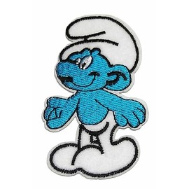 TCB Creations Classic Cartoon Smurf 3 Inch Tall Embroidered Iron On Patch