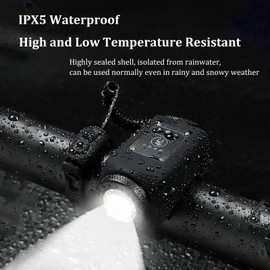 TINGSING Elektronische Fahrradhupe mit Licht, Mini-Klingel für Fahrrad, 6 Töne, wiederaufladbar, USB-C E-Bell, Lautstärke einstellbar, 4 Leuchtmodi, wasserfest (schwarz)