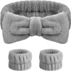 Aomig Spa Bowknot Headband Women's Elastic Face Wrist Wash Band,