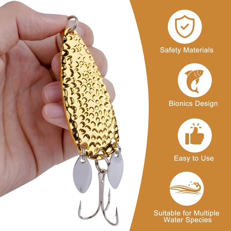 Effektiver Goldener Köder mit Zwei Rotierenden Blättern – Metall Angelköder