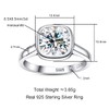 Raivari Moissanite Engagement Rings,3 CT Bezel Setting Cushion Lab Created