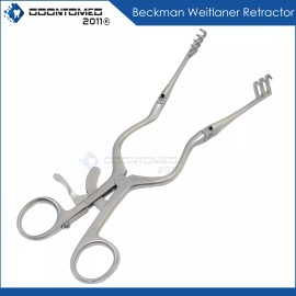ODM Beckman Weitlaner Retractors With Hinged Blades Blunt 8.5" 3X4 Teeth