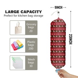 Red Plastic Bag Holder Christmas Tree Grocery Bag Holder and Dispenser Organizer Garbage Shopping Trash Bags Storage for Kitchen Home Housewarming Gifts for Women Friends Sisters