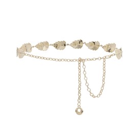 Womens Waist Chain Belt Fashion Metal Waist Belt for Dresses Jeans Pants Outfit Adjustable Vintage Western Ladies Fashion Body Links Chain Belt