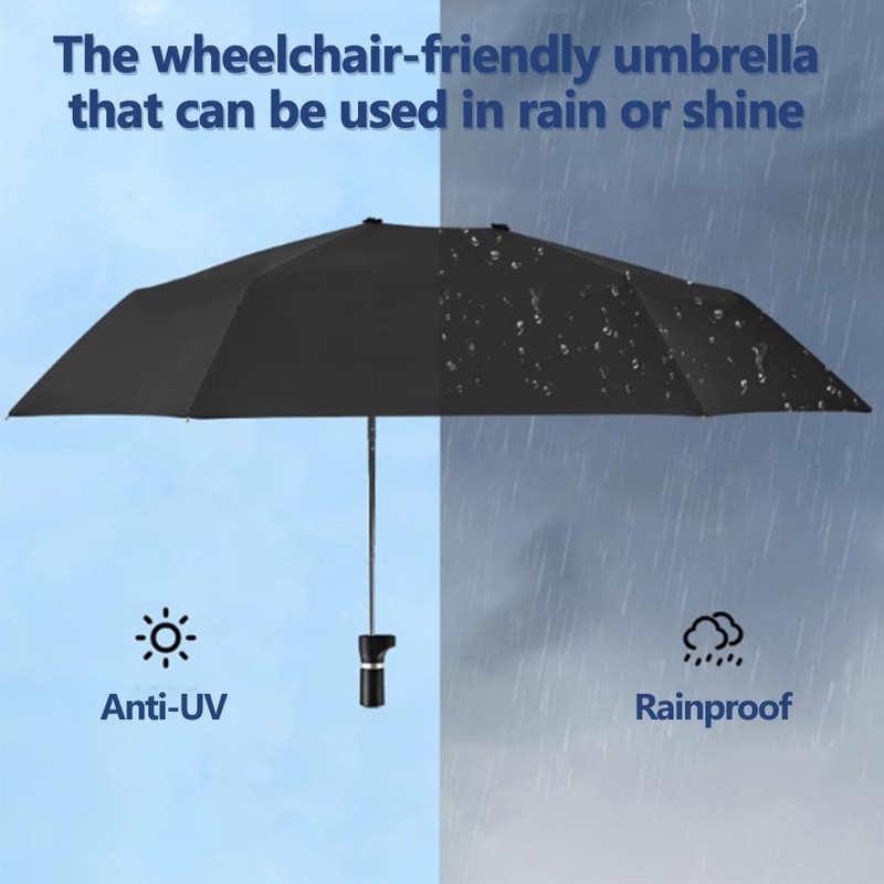 Wheelchair Umbrella with Holder - Electric Wheelchair Sunshade Awning Stand