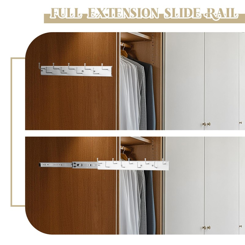 Blulu 2 Pcs 13.8'' Sliding Tie Rack Hangers for Closet,