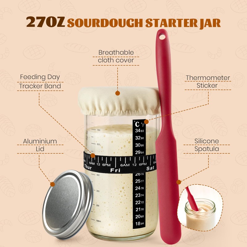 Sourdough Starter Kit, Banneton Bread Proofing Basket, Sourdough Bread Baking