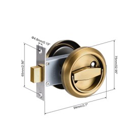 PATIKIL 4.8mm Round Recessed Pull Handle Knob, Recessed Pulls Hidden Concealed Handle Knob with Screws for Sliding Door Drawer, Brass