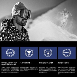 Powster Ski Snowboard Skate Goggles with SPXTRA Technology [High Precision Lens, UV Protection, Anti-Fog Coating, Can be Worn Over Glasses, Interchangeable Goggle Buckles, Magnetic Lens] ASMilanPink