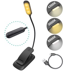 HONWELL Book Light Rechargeable Clip on Reading Light Dimmable Brightness Reading Lights for Books in Bed 3 Lighting Modes Best Kids Book Light Flexible Headboard Studying Light, Night Reading Lamp