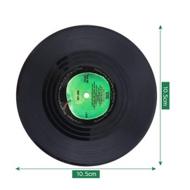 BEEK 5UMI 6PCS Retro Vinyl Record Coasters with Holder Cup Placemats Non-Slip Insulated Coffee Drink Mat, Acrylic