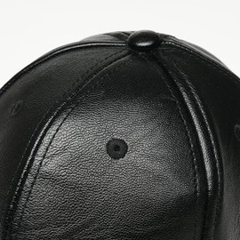 FREEBIRD99 Men's PU Leather Adjustable Winter Warm Baseball Cap Dad Hat (Black (#00521))