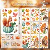 Fall Window Clings Stickers, 84Pcs Autumn Woodland Animals Maple Leaves