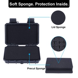 Lykus HC-1710 Mini Hard Case Dry Box with Foam Insert, Interior Size 6.54x3.94x1.46 inch, IP66 Splash-Proof