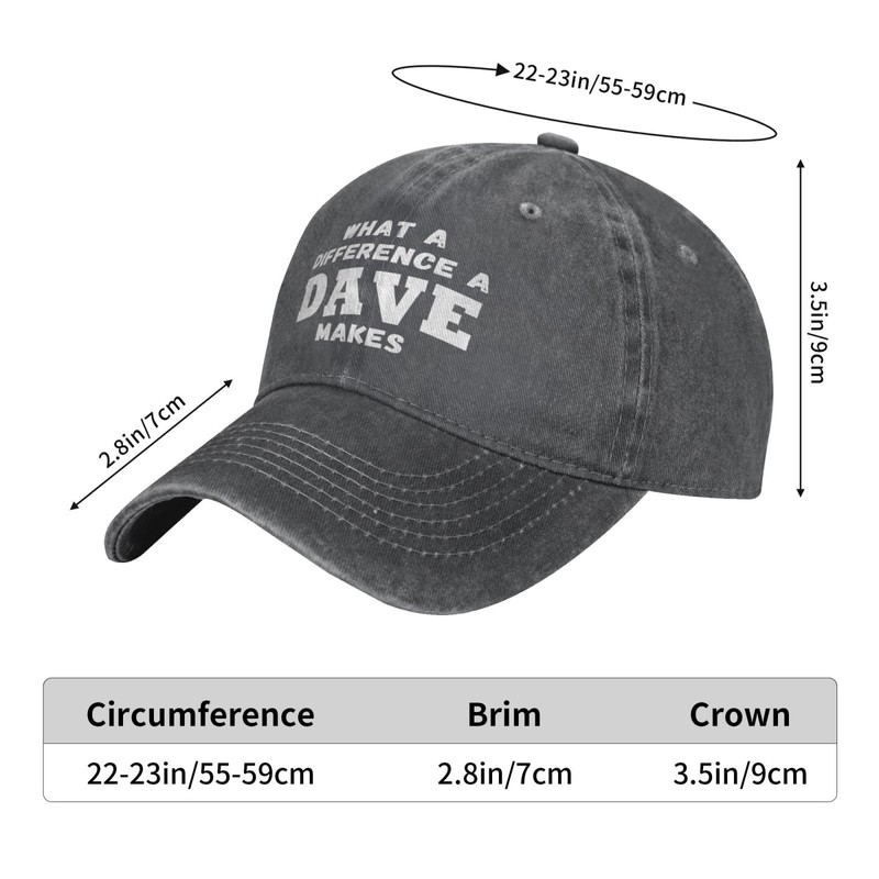 What A Differences A Dave Makes Hat Baseball Cap Hats